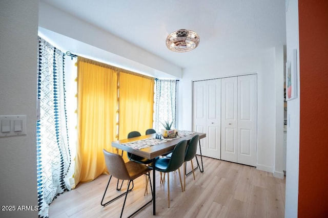 dining room with light hardwood / wood-style flooring