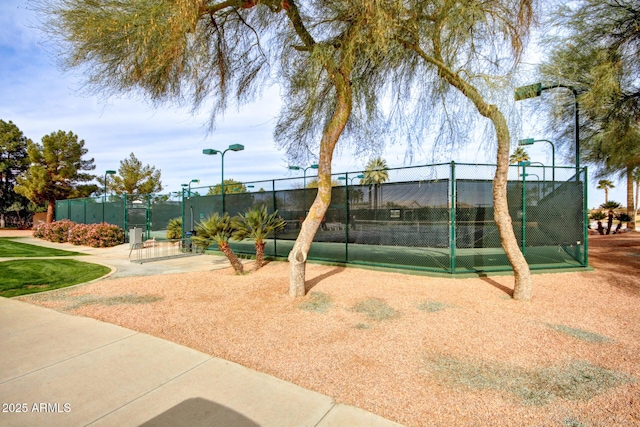 view of play area with tennis court