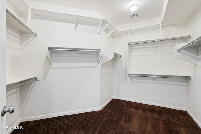 walk in closet featuring visible vents