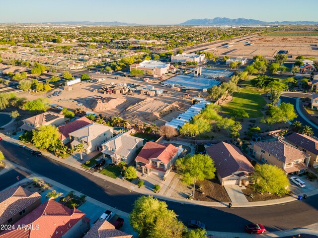 bird's eye view with a mountain view