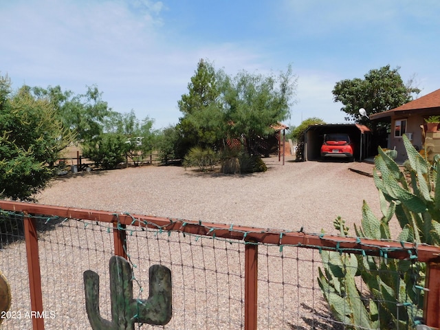 view of yard with fence