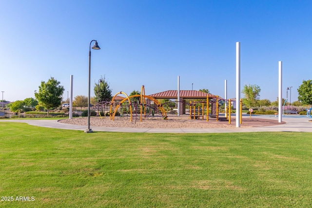 community playground with a yard