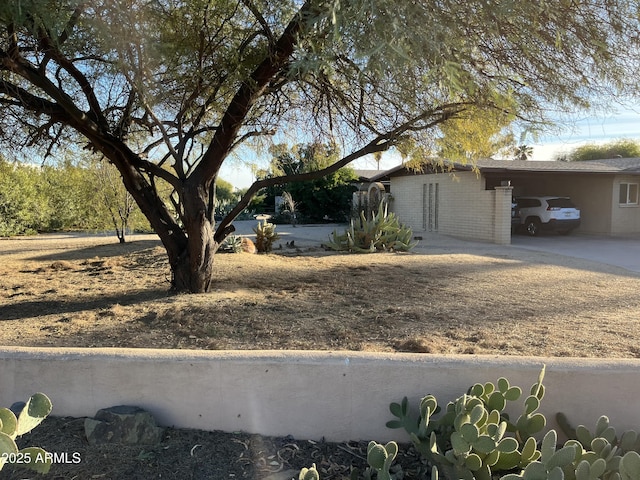 view of front facade featuring a carport