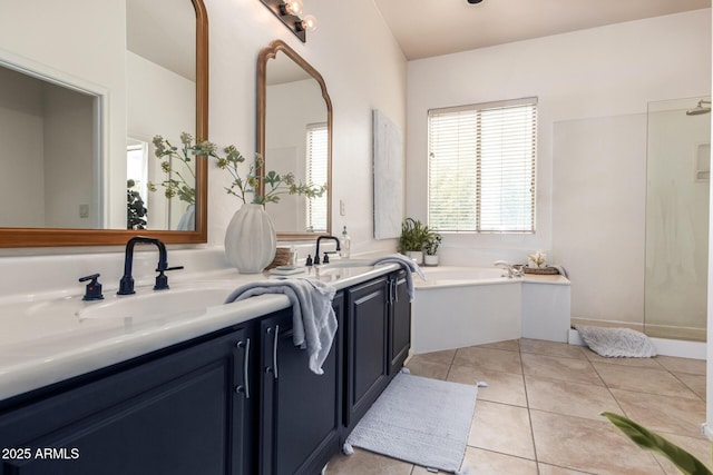 12642 N Mountainside Dr Unit B, Fountain Hills, AZ 85268 - full bath featuring double vanity, a bath, and tile patterned floors