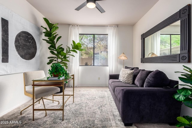 12642 N Mountainside Dr Unit B, Fountain Hills, AZ 85268 - living area with plenty of natural light and a ceiling fan