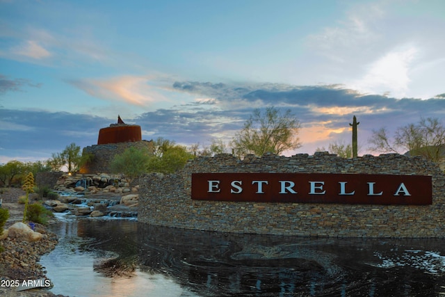 view of community sign