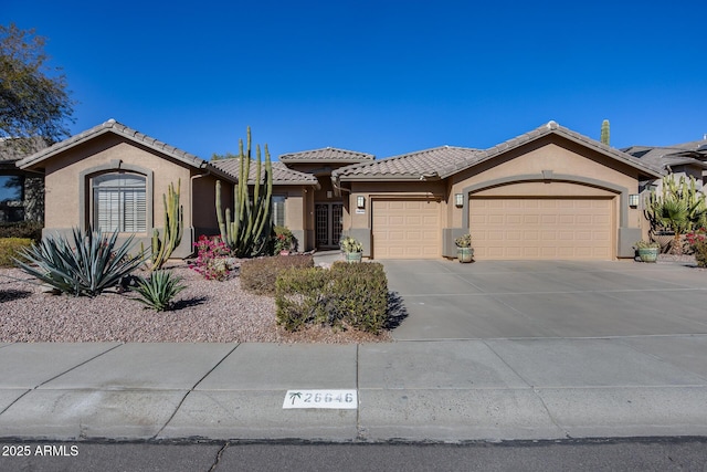 view of front of house with a garage