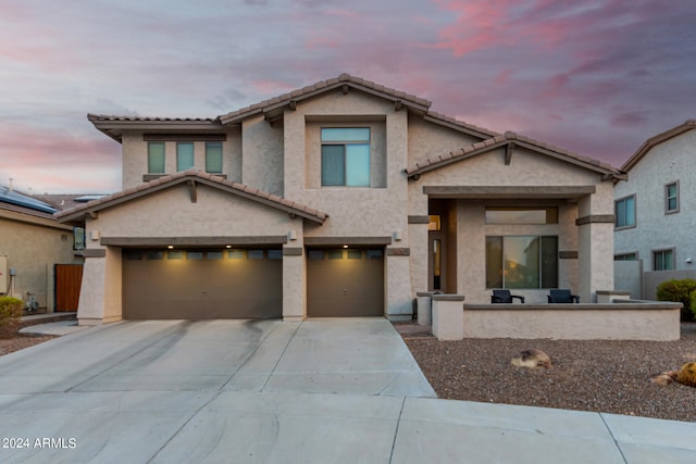 view of front of house featuring a garage