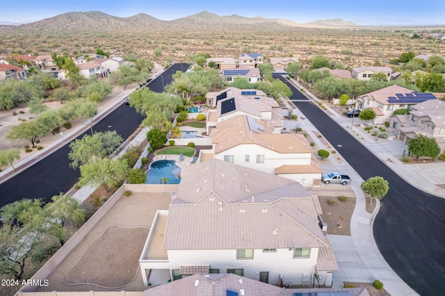 bird's eye view with a mountain view