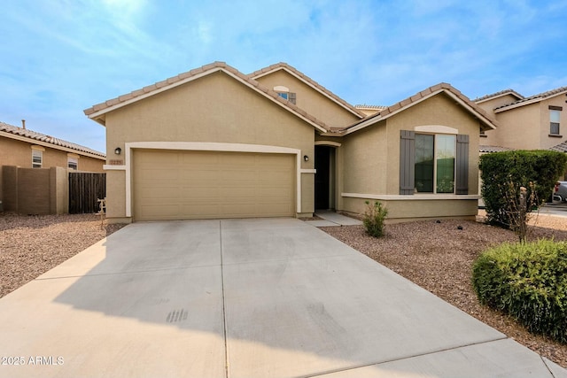 view of front of house with a garage