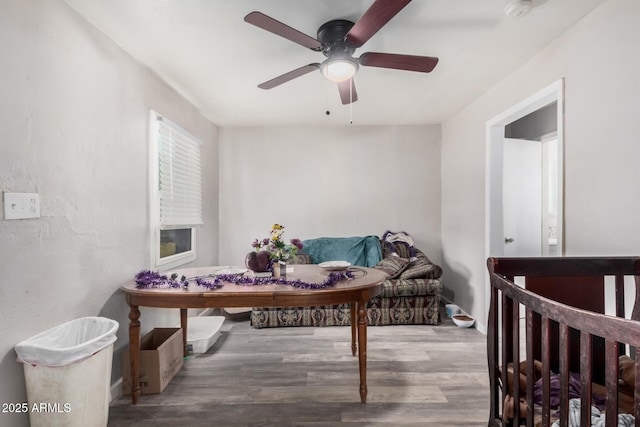 interior space with hardwood / wood-style flooring