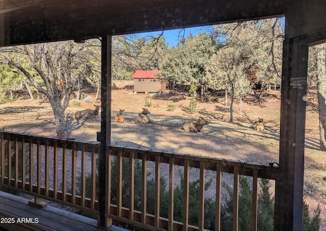 3440 N Meadow Dr, Pine, AZ 85544 - deck with an outdoor structure