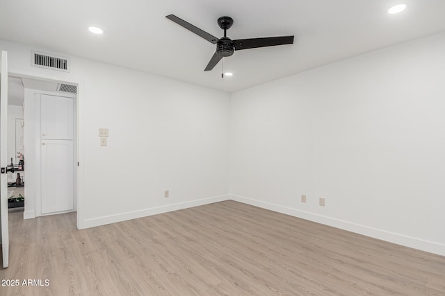 515 S Saguaro Way, Mesa, AZ 85208 - unfurnished room with ceiling fan, light wood finished floors, and recessed lighting