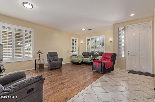 81 E Rock Wren Dr, San Tan Valley, AZ 85143 - living area with recessed lighting, baseboards, and light wood-style floors