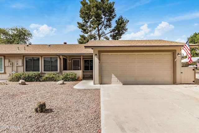 single story home featuring a garage