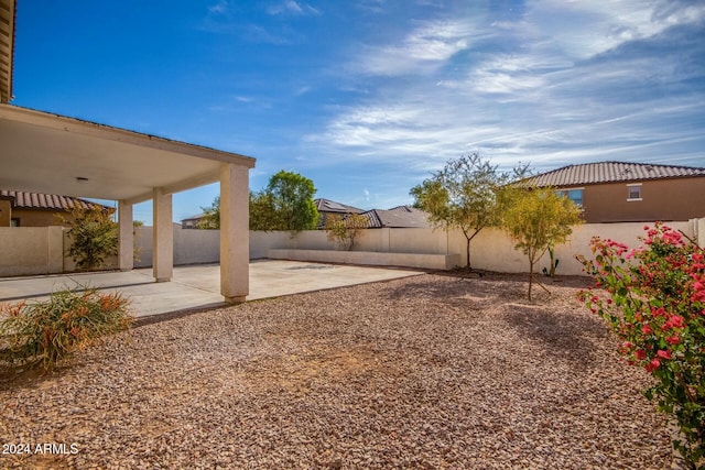 view of yard with a patio area