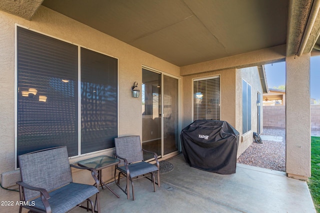 view of patio with grilling area