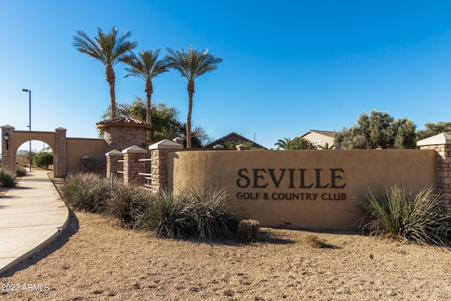 view of community sign