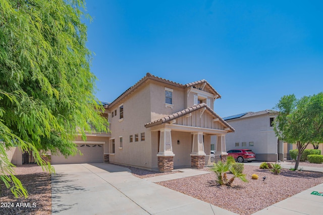 view of front of house featuring a garage