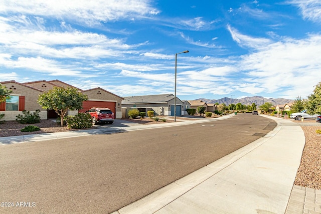 view of street with a mountain view