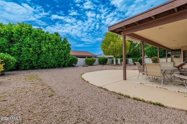 view of yard featuring a patio area