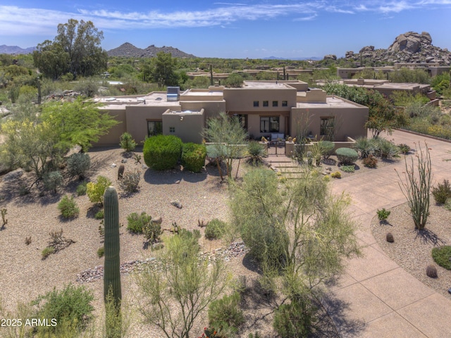 1401 E Boulder Pass, Carefree, AZ 85377 - view of front of home with a mountain view and stucco siding