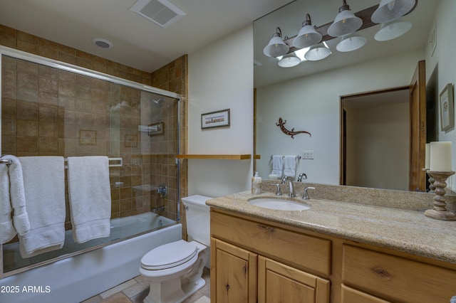 1401 E Boulder Pass, Carefree, AZ 85377 - full bath with enclosed tub / shower combo, toilet, visible vents, and vanity