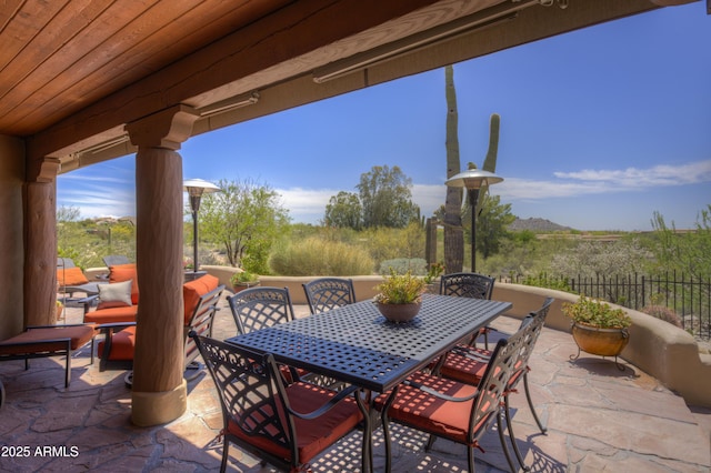 1401 E Boulder Pass, Carefree, AZ 85377 - view of patio / terrace featuring fence and outdoor dining space