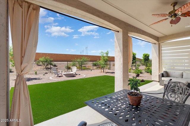 26947 W Adam Ave, Buckeye, AZ 85396 - view of patio / terrace featuring ceiling fan