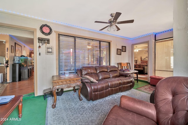 18903 N 97th Ln, Peoria, AZ 85382 - living area with a ceiling fan and carpet floors