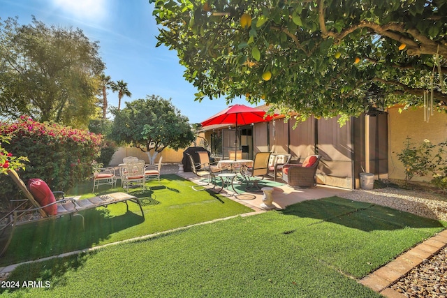 view of yard featuring a patio area