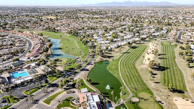 bird's eye view with a mountain view