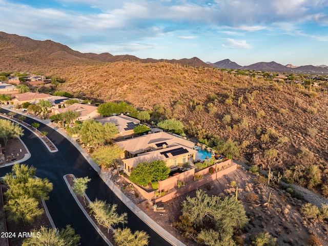 aerial view with a mountain view