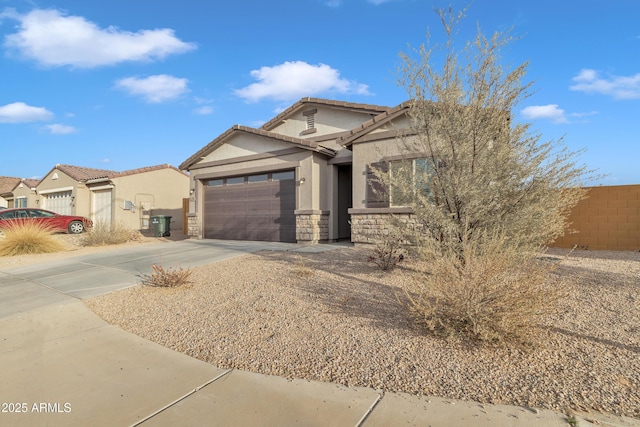 view of front of property featuring a garage