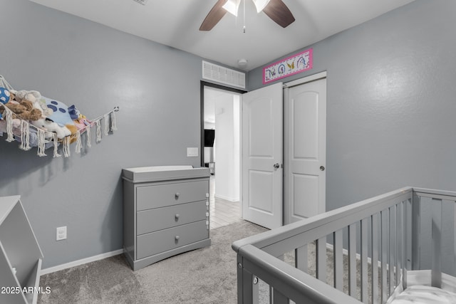 9442 E Silo Rd, Florence, AZ 85132 - bedroom featuring carpet, a ceiling fan, and baseboards