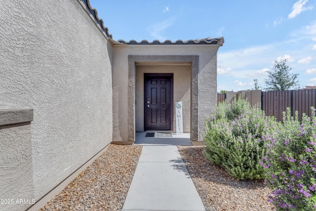 9442 E Silo Rd, Florence, AZ 85132 - doorway to property featuring stucco siding