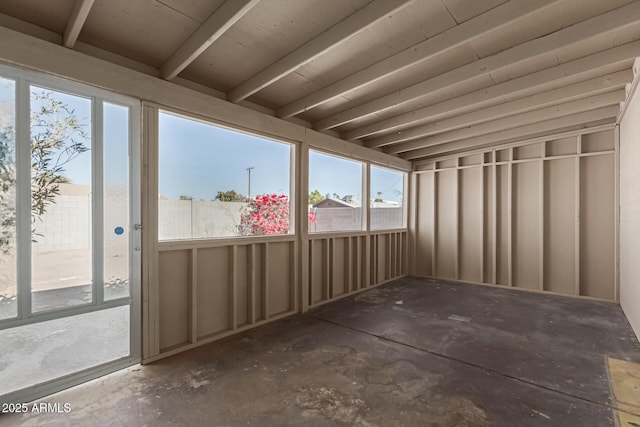 view of unfurnished sunroom