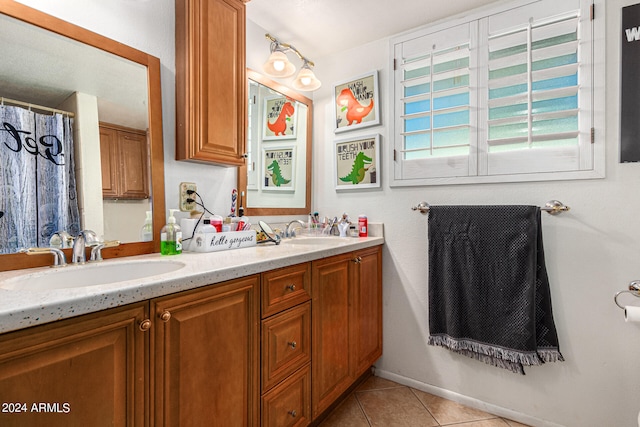 bathroom featuring vanity and tile patterned floors