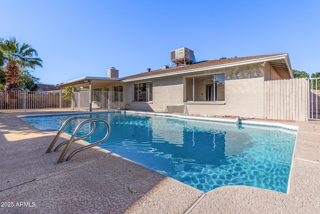 view of pool with cooling unit