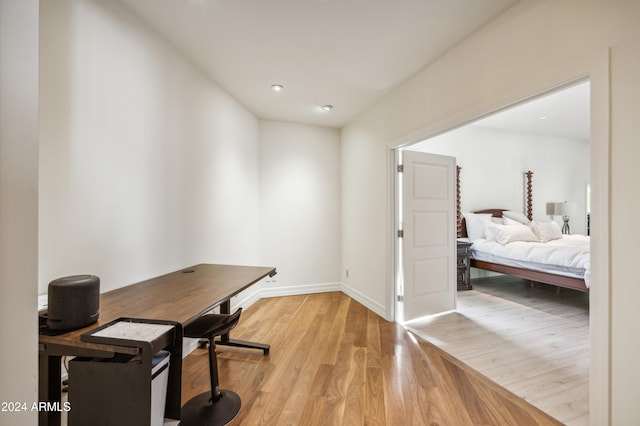 office space featuring light wood-type flooring