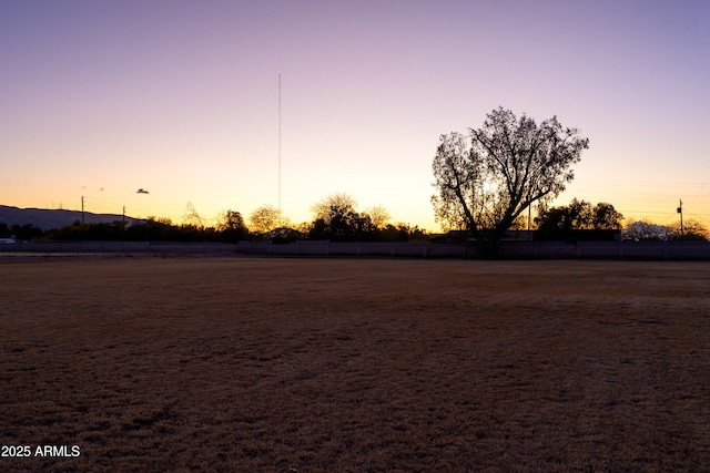 view of yard at dusk