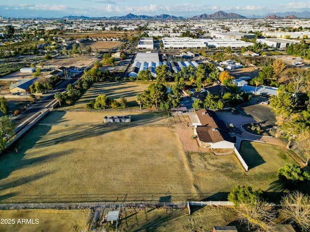 drone / aerial view with a mountain view