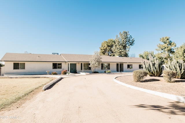 view of single story home