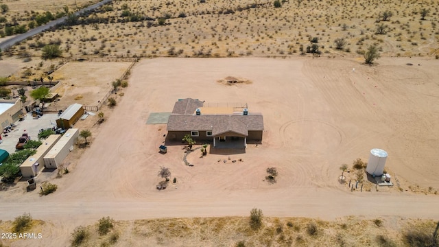 aerial view featuring a rural view and a desert view