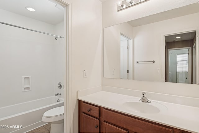 2947 N Evergreen St, Buckeye, AZ 85396 - bathroom with vanity, bathtub / shower combination, and tile patterned floors