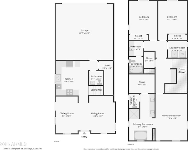 2947 N Evergreen St, Buckeye, AZ 85396 - view of property floor plan