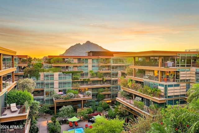 exterior space with a mountain view