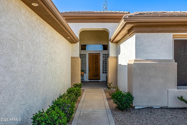 8132 W Hatfield Rd, Peoria, AZ 85383 - doorway to property with stucco siding