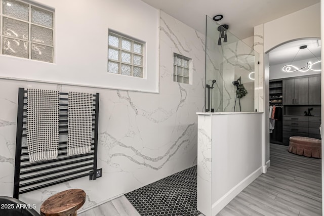 8132 W Hatfield Rd, Peoria, AZ 85383 - full bathroom featuring a marble finish shower and wood finished floors