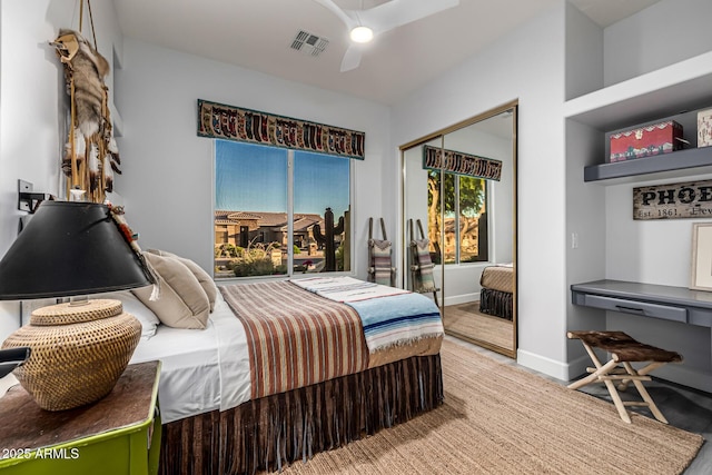 8132 W Hatfield Rd, Peoria, AZ 85383 - bedroom featuring a closet, ceiling fan, and light colored carpet